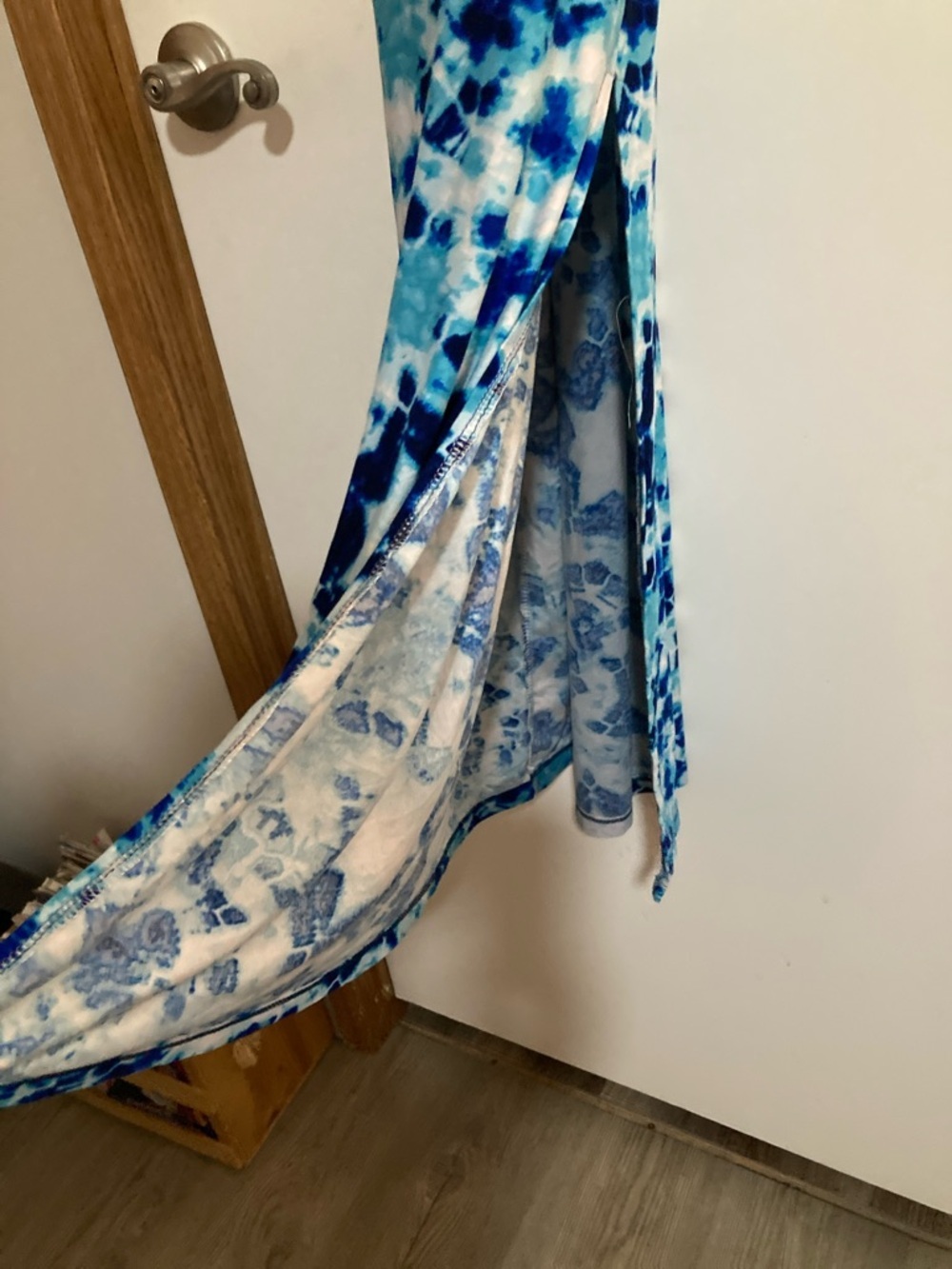NYC Blue and Aqua Tie-Dye Maxi Dress - Picture 4 of 5